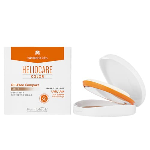 Heliocare Color Oil-Free Compact SPF 50 Sunscreen Light Крем-пудра компактная с SPF 50 для жирной и комбинированной кожи (натуральный) 10 гр.